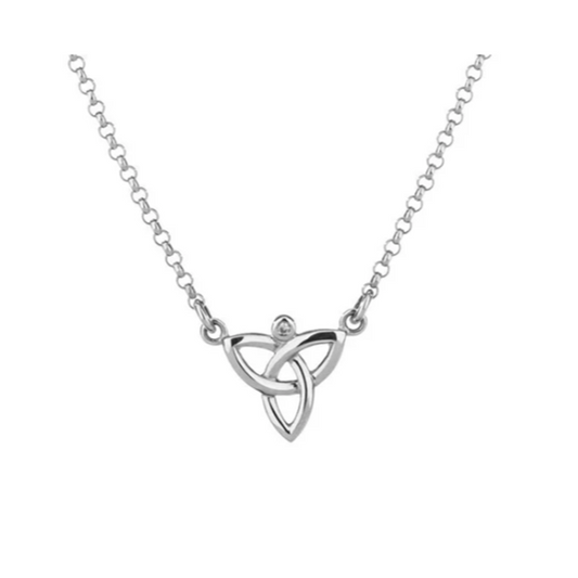 Silver Trinity Necklace - Diamond