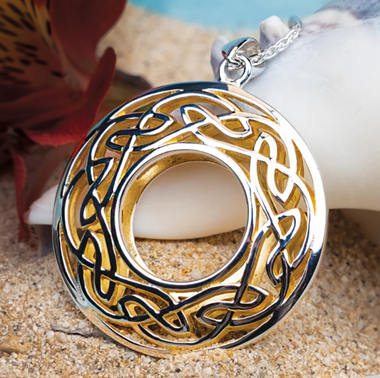 Silver with 22k Gold Gilding Window to the Soul Round Pendant Large
