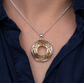 Silver with 22k Gold Gilding Window to the Soul Round Pendant Large