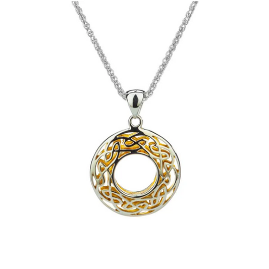 Silver with 22k Gold Gilding Window to the Soul Round Pendant Small