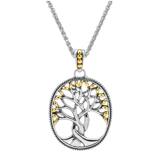 Silver and 18k Gold Tree of Life Pendant