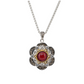 Silver And 23k Gilding Celestial Pendant - Garnet