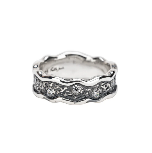 Silver Rocks 'n Rivers Ring - Cubic Zirconia