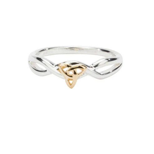 Silver and 10k Gold Trinity Knot Ring