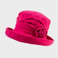 Water Resistant Velour Hat with Flower