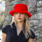 Water Resistant Velour Hat with Flower