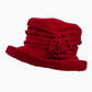 Water Resistant Velour Hat with Flower