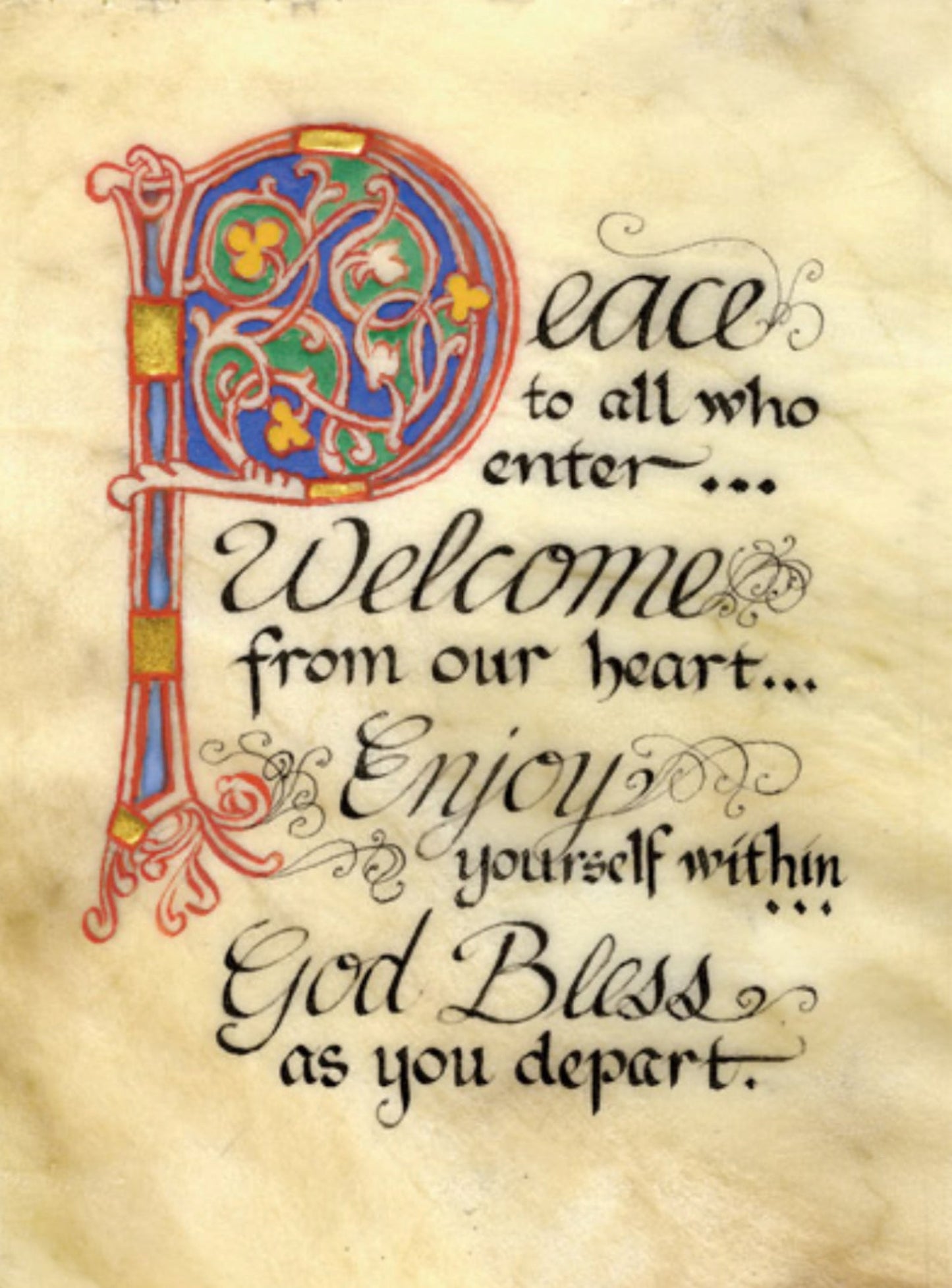 "Peace To All" Celtic Manuscript Print