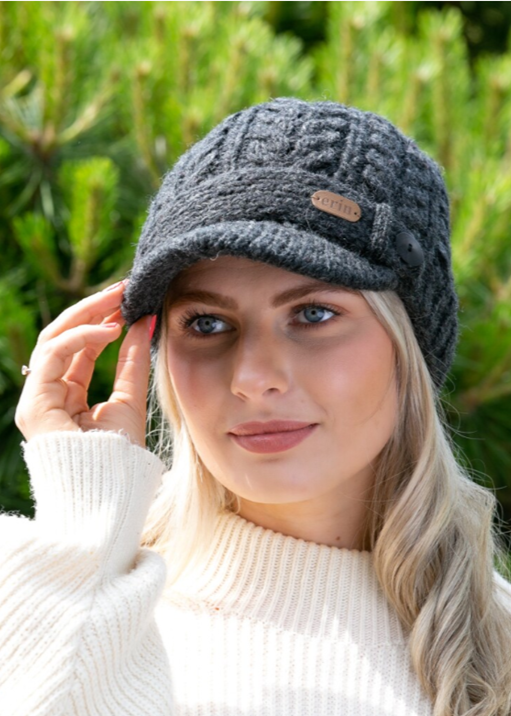 Aran Cable Peak Hat