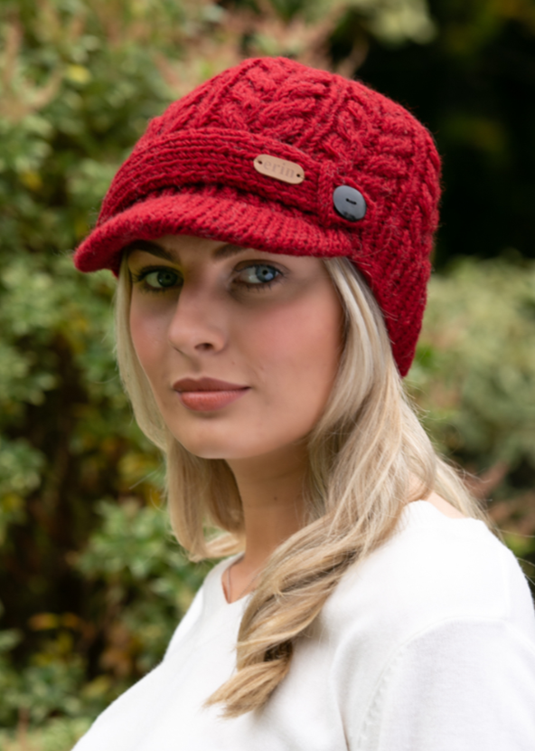 Aran Cable Peak Hat