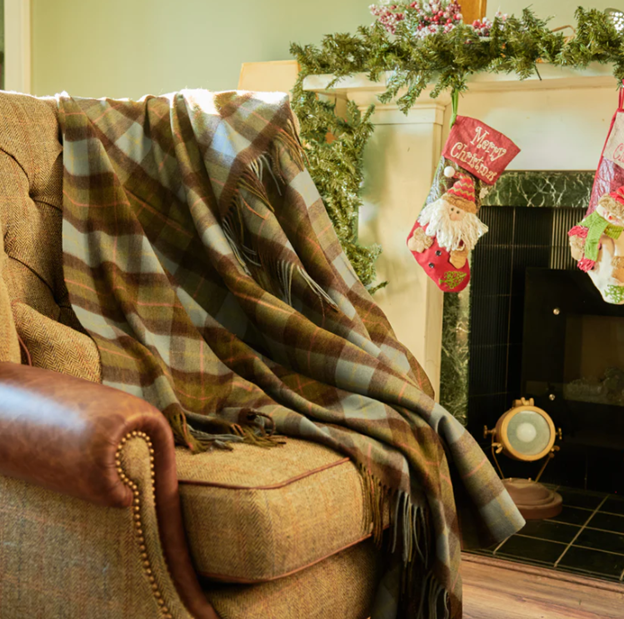 Harris Tweed Inspired Lambswool Blanket
