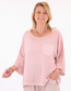 Linen and Cotton Blend Pocket Top