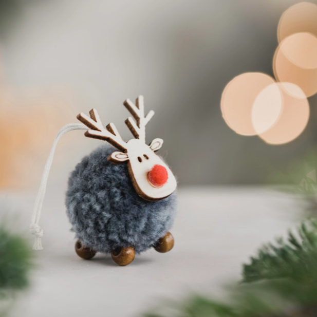 Christmas Decoration Pom Pom Elk