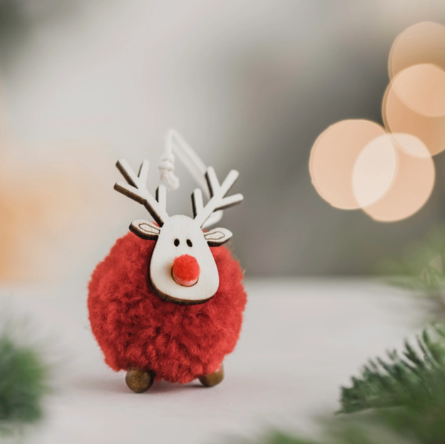 Christmas Decoration Pom Pom Elk