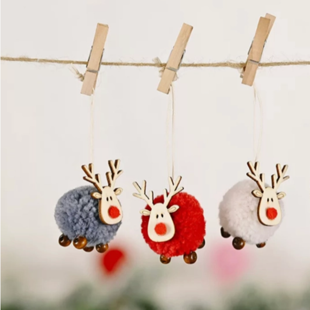 Christmas Decoration Pom Pom Elk