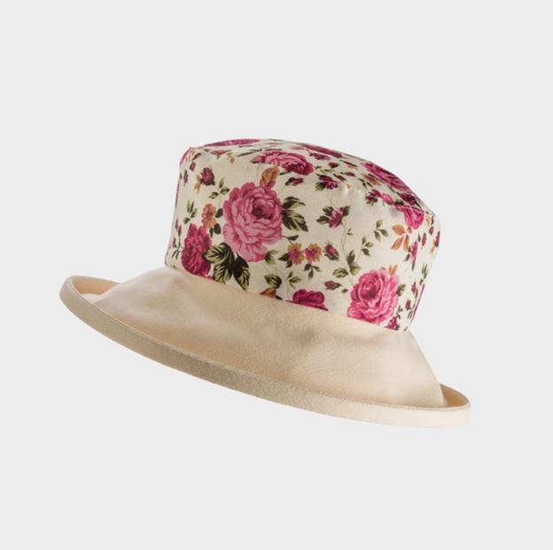 Floral Sun Hat with Boned Brim