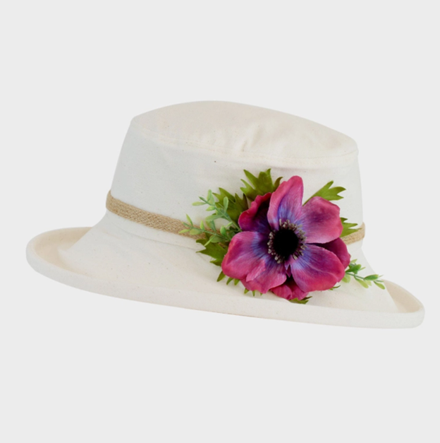 Boned Hat with Flower