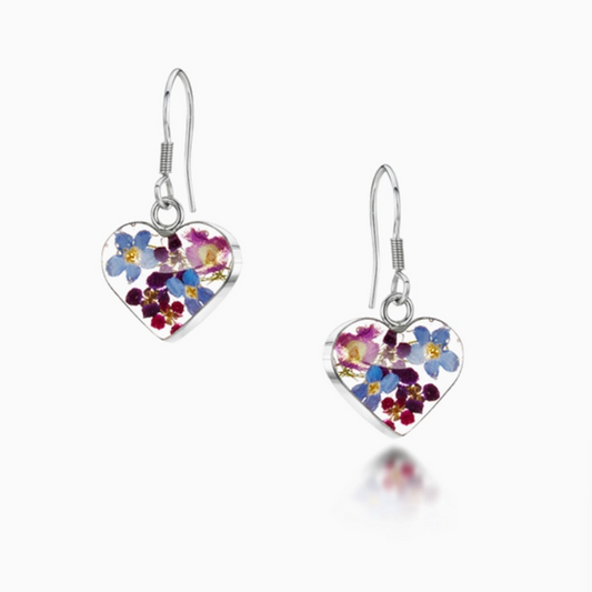 Purple Haze Earrings Drop Heart