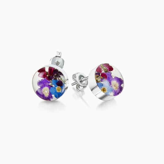 Purple Haze Earrings Stud Round