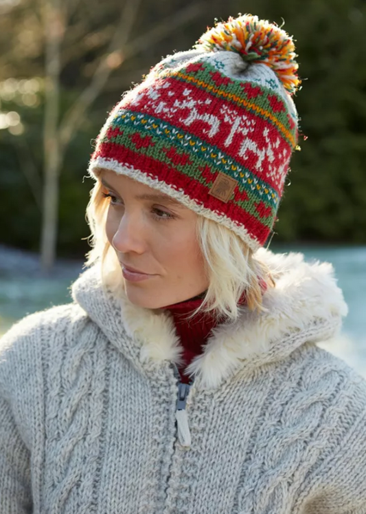 Reindeer Christmas Bobble Beanie