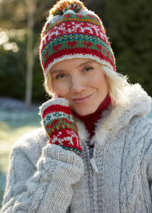 Reindeer Christmas Bobble Beanie