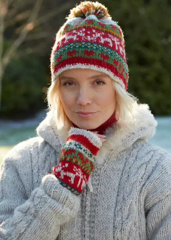 Reindeer Christmas Bobble Beanie