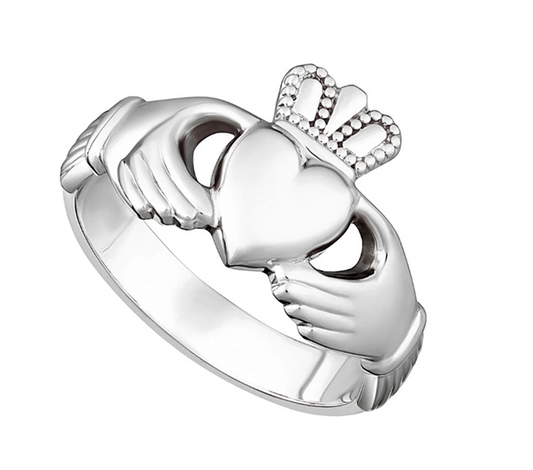 Gents Silver Heavy Claddagh Ring