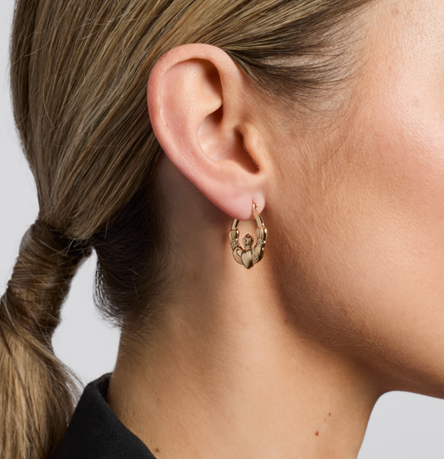 Claddagh Creole Small Earrings