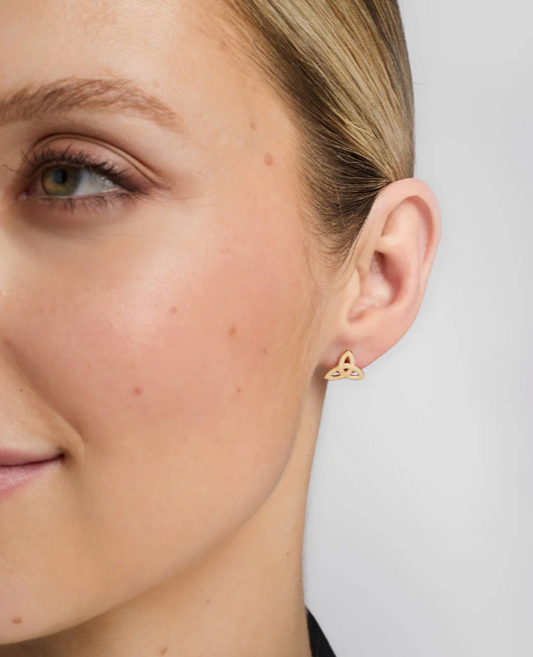 10K Gold Trinity Knot Stud Earrings