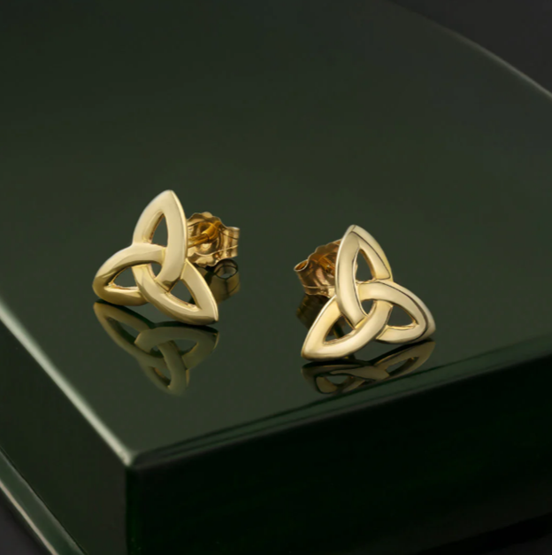 10K Gold Trinity Knot Stud Earrings