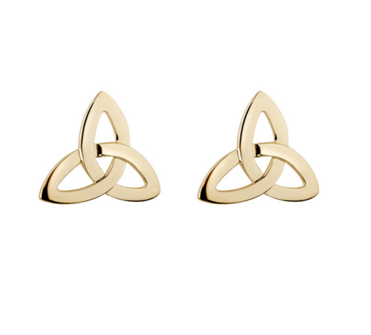 10K Gold Trinity Knot Stud Earrings