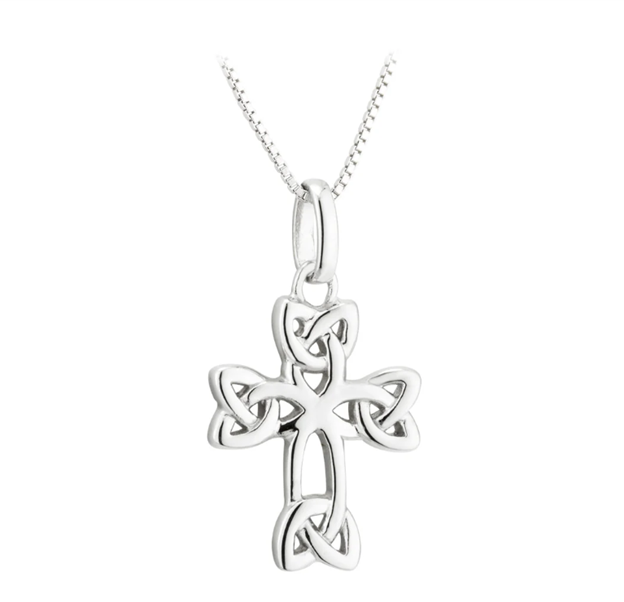 Silver Acara Trinity Knot Cross Pendant