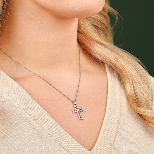 Silver Acara Trinity Knot Cross Pendant