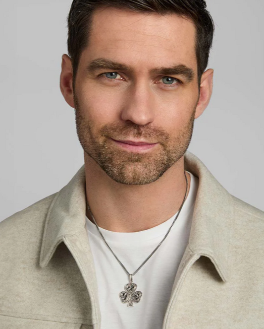 Oxidised Silver Celtic Shamrock Pendant Necklace