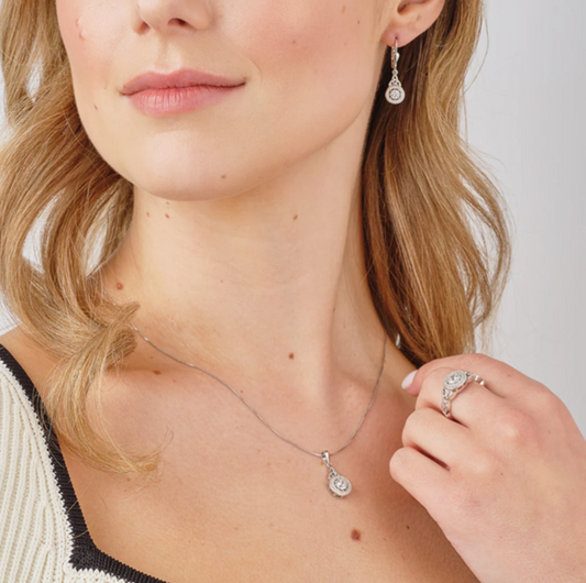 Solvar Cluster Cz Trinity Knot Necklace