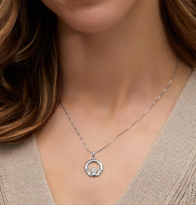 Sterling Silver Claddagh Necklace