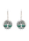 Green Malachite Sterling Silver Tree of Life Drop Earrings