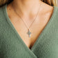 Emerald Set Sterling Silver Celtic Cross with Celtic Knot Design