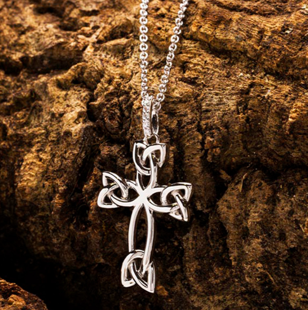 Sterling Silver CZ Celtic Cross