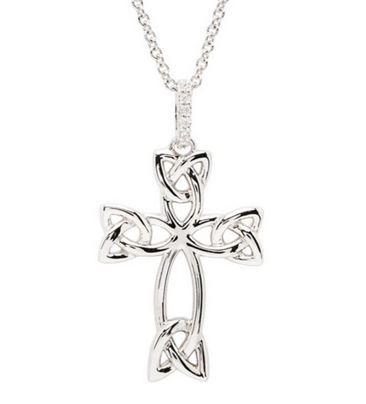Sterling Silver CZ Celtic Cross
