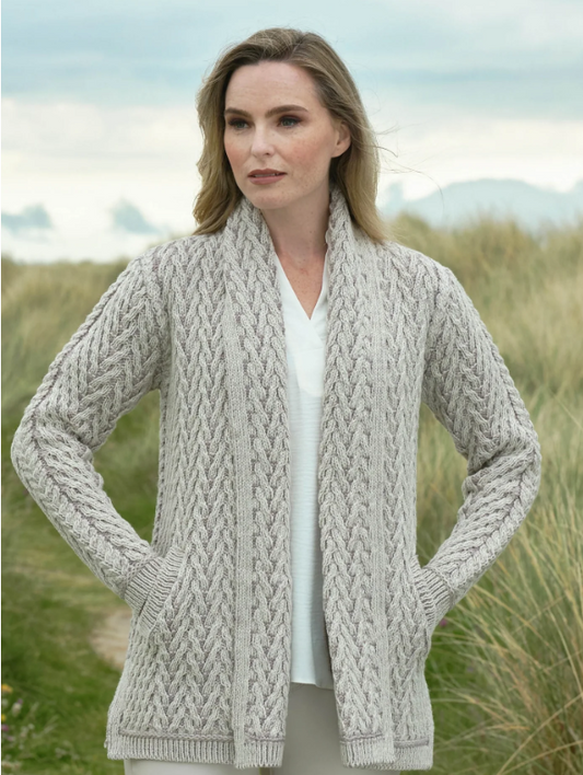 Herringbone Edge to Edge Shawl Cardigan