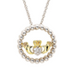 Sterling Silver CZ Claddagh Necklace with 1M Gold Plate