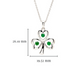 Sterling Silver CZ Emerald Shamrock Necklace