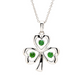Sterling Silver CZ Emerald Shamrock Necklace