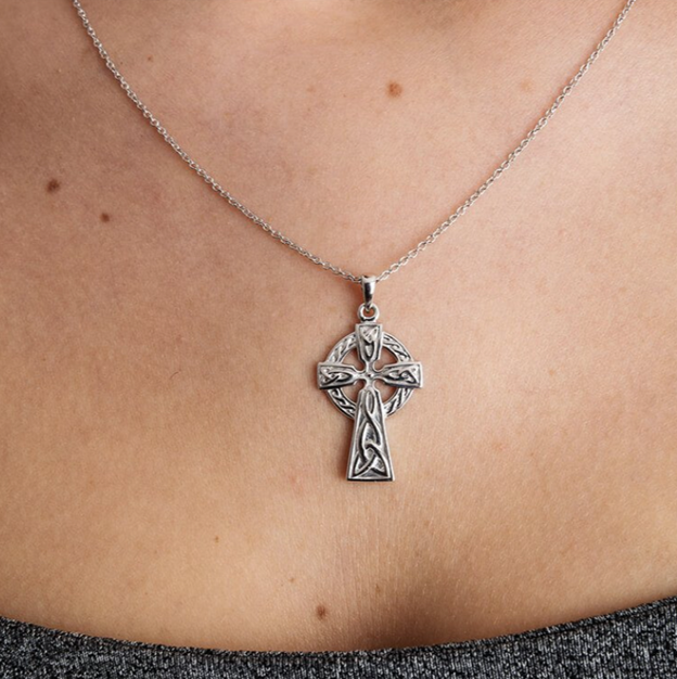 Sterling Silver Small Double Sided Celtic Cross