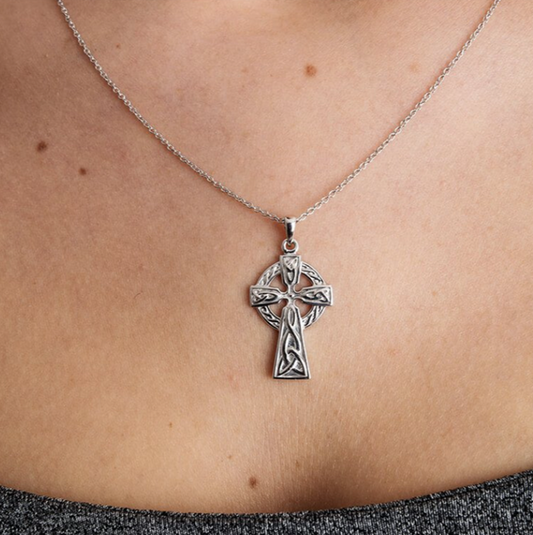 Sterling Silver Small Double Sided Celtic Cross