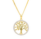 14K Gold Vermeil Tree Of Life CZ Necklace