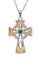 Trinity Gold Plated Cross Embellished With Crystals