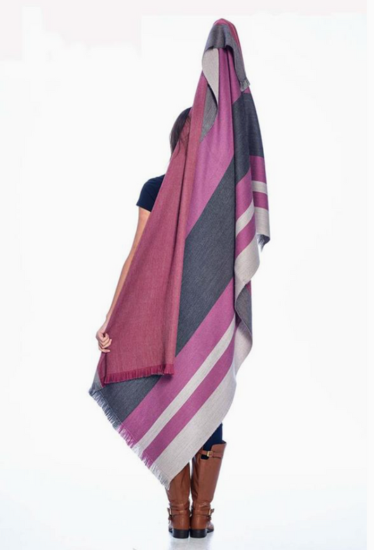 Alpaca Reversible Throw - Sangria