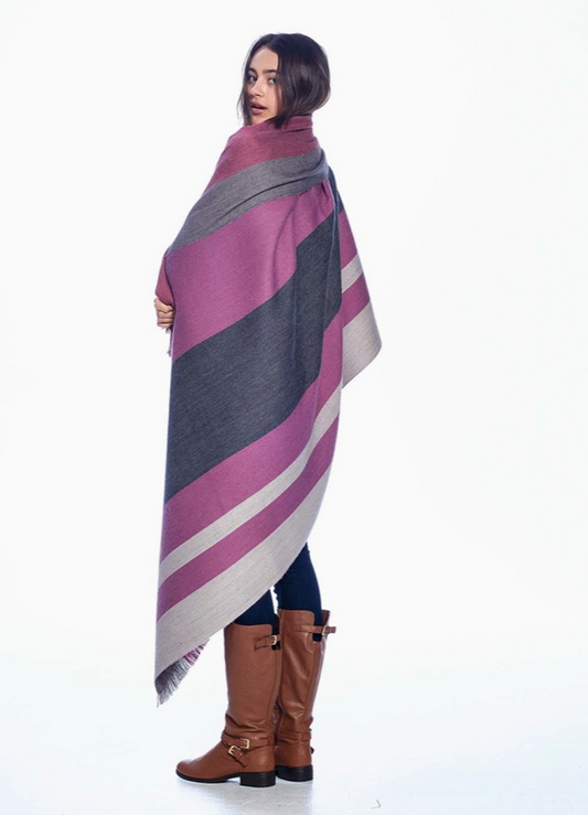Alpaca Reversible Throw - Sangria